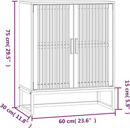 vidaXL - Dressoir - 60x30x75 - cm - bewerkt - hout - wit