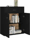 vidaXL - Dressoir - 60x30x75 - cm - bewerkt - hout - zwart