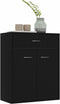 vidaXL - Dressoir - 60x30x75 - cm - bewerkt - hout - zwart