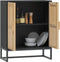 vidaXL - Dressoir - 60x30x75 - cm - bewerkt - hout - zwart