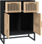 vidaXL - Dressoir - 60x30x75 - cm - bewerkt - hout - zwart