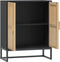vidaXL - Dressoir - 60x30x75 - cm - bewerkt - hout - zwart