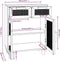 vidaXL - Dressoir - 60x30x75 - cm - massief - grenen - hout - en - rattan - zwart