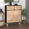 vidaXL - Dressoir - 60x30x75 - cm - massief - grenenhout - en - rattan - wit