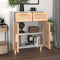 vidaXL - Dressoir - 60x30x75 - cm - massief - grenenhout - en - rattan - wit