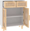 vidaXL - Dressoir - 60x30x75 - cm - massief - grenenhout - en - rattan - wit