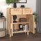 vidaXL - Dressoir - 60x30x75 - cm - massief - grenenhout - en - rattan - bruin