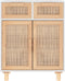 vidaXL - Dressoir - 60x30x75 - cm - massief - grenenhout - en - rattan - wit