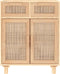 vidaXL - Dressoir - 60x30x75 - cm - massief - grenenhout - en - rattan - bruin