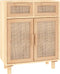 vidaXL - Dressoir - 60x30x75 - cm - massief - grenenhout - en - rattan - bruin