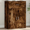 vidaXL - Dressoir - 60x30x84 - cm - bewerkt - hout - gerookt - eikenkleurig