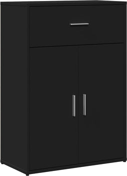 vidaXL - Dressoir - 60x30x84 - cm - bewerkt - hout - zwart