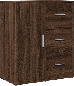 vidaXL - Dressoir - 60x31x70 - cm - bewerkt - hout - bruin - eikenkleurig