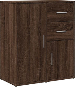vidaXL - Dressoir - 60x31x70 - cm - bewerkt - hout - bruin - eikenkleurig