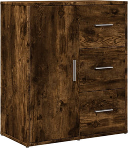 vidaXL - Dressoir - 60x31x70 - cm - bewerkt - hout - gerookt - eikenkleurig