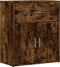 vidaXL - Dressoir - 60x31x70 - cm - bewerkt - hout - gerookt - eikenkleurig