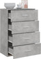 vidaXL - Dressoir - 60x31x84 - cm - bewerkt - hout - betongrijs