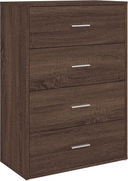 vidaXL - Dressoir - 60x31x84 - cm - bewerkt - hout - bruin - eikenkleur