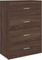 vidaXL - Dressoir - 60x31x84 - cm - bewerkt - hout - bruin - eikenkleur