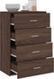 vidaXL - Dressoir - 60x31x84 - cm - bewerkt - hout - bruin - eikenkleur