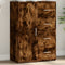 vidaXL - Dressoir - 60x31x84 - cm - bewerkt - hout - gerookt - eikenkleurig