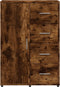 vidaXL - Dressoir - 60x31x84 - cm - bewerkt - hout - gerookt - eikenkleurig