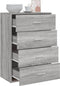 vidaXL - Dressoir - 60x31x84 - cm - bewerkt - hout - grijs - sonoma - eikenkleurig