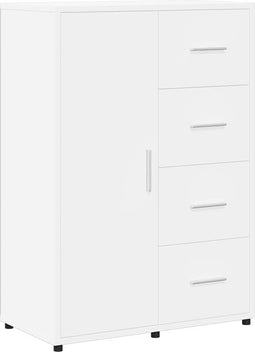 vidaXL - Dressoir - 60x31x84 - cm - bewerkt - hout - wit