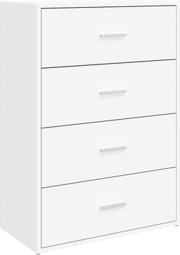 vidaXL - Dressoir - 60x31x84 - cm - bewerkt - hout - wit