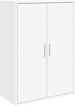 vidaXL - Dressoir - 60x31x84 - cm - bewerkt - hout - wit