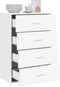 vidaXL - Dressoir - 60x31x84 - cm - bewerkt - hout - wit