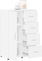 vidaXL - Dressoir - 60x31x84 - cm - bewerkt - hout - wit
