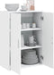 vidaXL - Dressoir - 60x31x84 - cm - bewerkt - hout - wit