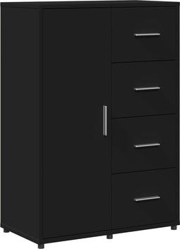 vidaXL - Dressoir - 60x31x84 - cm - bewerkt - hout - zwart