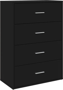 vidaXL - Dressoir - 60x31x84 - cm - bewerkt - hout - zwart