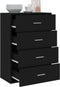 vidaXL - Dressoir - 60x31x84 - cm - bewerkt - hout - zwart