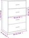 vidaXL - Dressoir - 60x31x84 - cm - bewerkt - hout - zwart