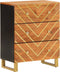 vidaXL - Dressoir - 60x33,5x75 - cm - massief - mangohout - bruin - en - zwart