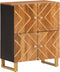 vidaXL - Dressoir - 60x33,5x75 - cm - massief - mangohout - bruin - en - zwart