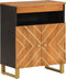 vidaXL - Dressoir - 60x33,5x75 - cm - massief - mangohout - bruin - en - zwart