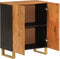 vidaXL - Dressoir - 60x33,5x75 - cm - massief - mangohout - bruin - en - zwart