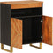 vidaXL - Dressoir - 60x33,5x75 - cm - massief - mangohout - bruin - en - zwart