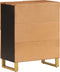 vidaXL - Dressoir - 60x33,5x75 - cm - massief - mangohout - bruin - en - zwart