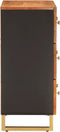 vidaXL - Dressoir - 60x33,5x75 - cm - massief - mangohout - bruin - en - zwart