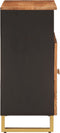 vidaXL - Dressoir - 60x33,5x75 - cm - massief - mangohout - bruin - en - zwart