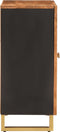 vidaXL - Dressoir - 60x33,5x75 - cm - massief - mangohout - bruin - en - zwart