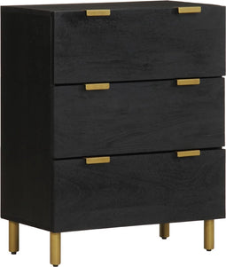 vidaXL - Dressoir - 60x33x75 - cm - bewerkt - hout - zwart