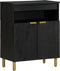 vidaXL - Dressoir - 60x33x75 - cm - bewerkt - hout - zwart