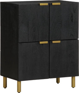 vidaXL - Dressoir - 60x33x75 - cm - bewerkt - hout - zwart