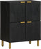 vidaXL - Dressoir - 60x33x75 - cm - bewerkt - hout - zwart